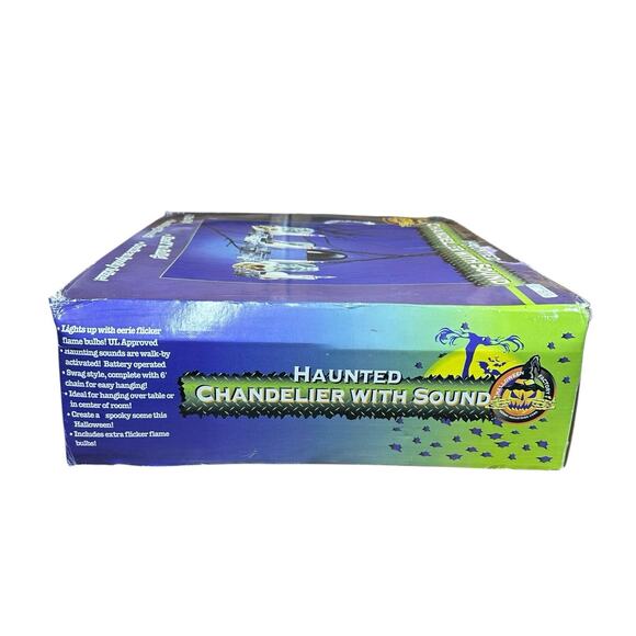 Vtg Gemmy Haunted 16” Spooky Chandelier With Sound & Flickering Lights Gargoyles - Picture 16 of 17